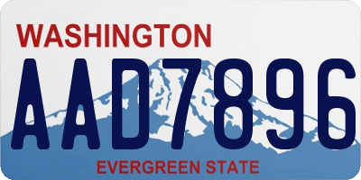 WA license plate AAD7896
