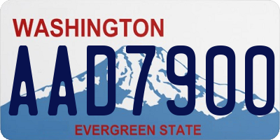 WA license plate AAD7900