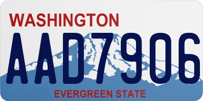 WA license plate AAD7906