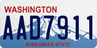 WA license plate AAD7911