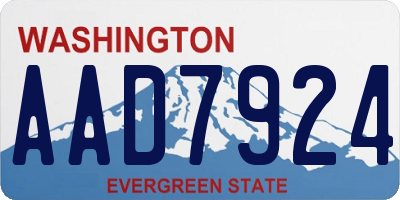 WA license plate AAD7924