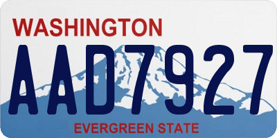 WA license plate AAD7927