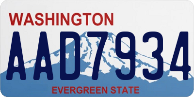 WA license plate AAD7934