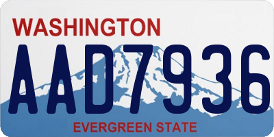 WA license plate AAD7936