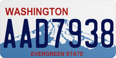WA license plate AAD7938