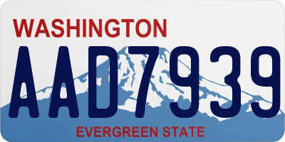 WA license plate AAD7939