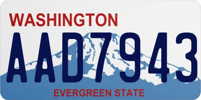 WA license plate AAD7943