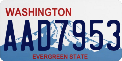 WA license plate AAD7953
