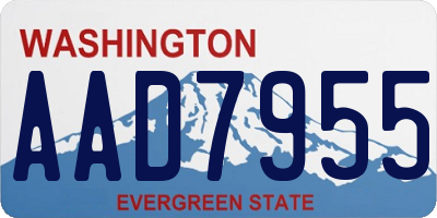 WA license plate AAD7955