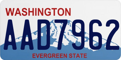 WA license plate AAD7962