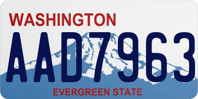 WA license plate AAD7963