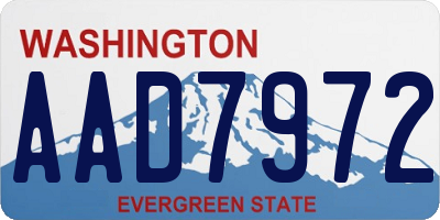 WA license plate AAD7972