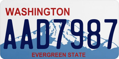 WA license plate AAD7987