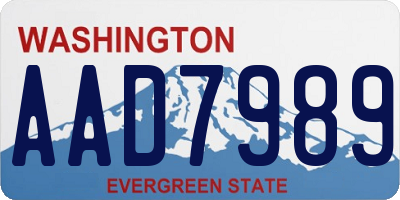 WA license plate AAD7989