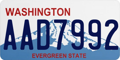 WA license plate AAD7992