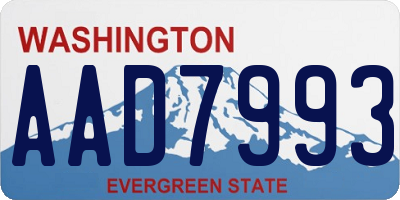 WA license plate AAD7993