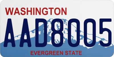 WA license plate AAD8005