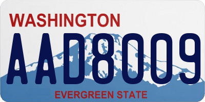 WA license plate AAD8009