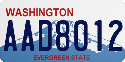 WA license plate AAD8012