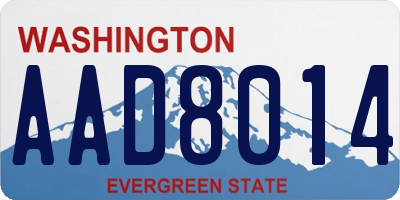 WA license plate AAD8014