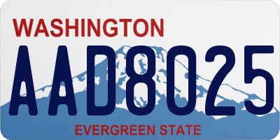 WA license plate AAD8025