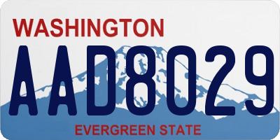 WA license plate AAD8029
