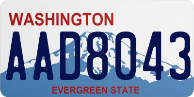 WA license plate AAD8043