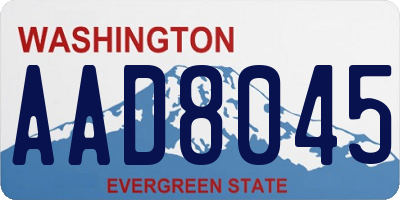 WA license plate AAD8045