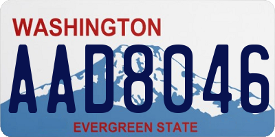 WA license plate AAD8046