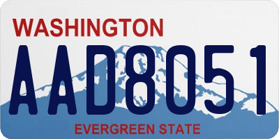 WA license plate AAD8051