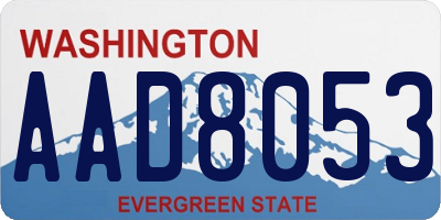 WA license plate AAD8053