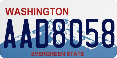 WA license plate AAD8058