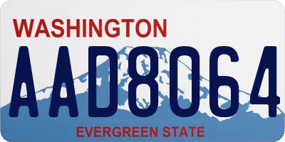WA license plate AAD8064