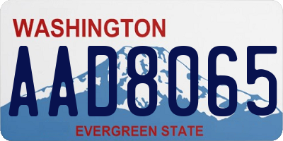 WA license plate AAD8065