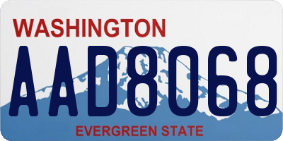 WA license plate AAD8068