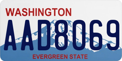 WA license plate AAD8069