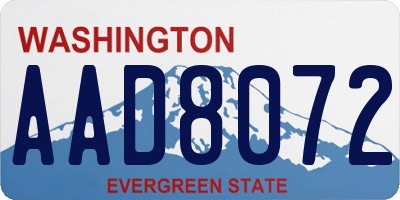 WA license plate AAD8072