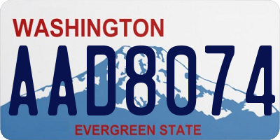 WA license plate AAD8074