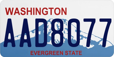 WA license plate AAD8077