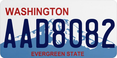 WA license plate AAD8082