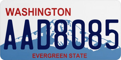 WA license plate AAD8085