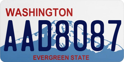 WA license plate AAD8087