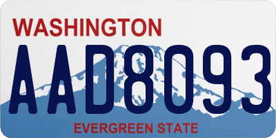WA license plate AAD8093