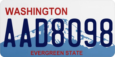 WA license plate AAD8098