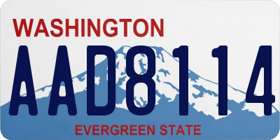 WA license plate AAD8114