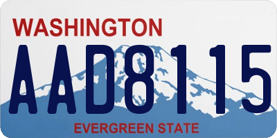 WA license plate AAD8115