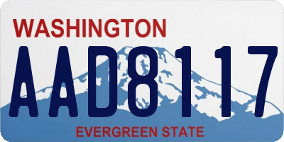 WA license plate AAD8117