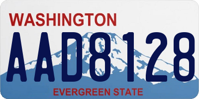 WA license plate AAD8128