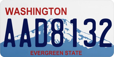 WA license plate AAD8132