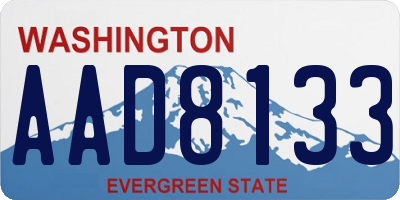 WA license plate AAD8133
